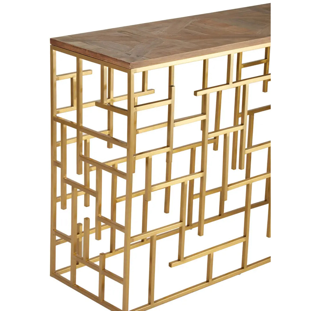Jana Rectangular Wooden Console Table In Natural