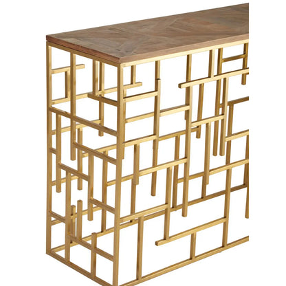 Jana Rectangular Wooden Console Table In Natural