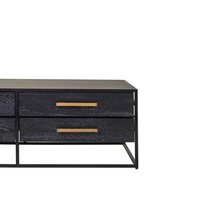 Judd Wooden Coffee Table With 8 Drawers In Black