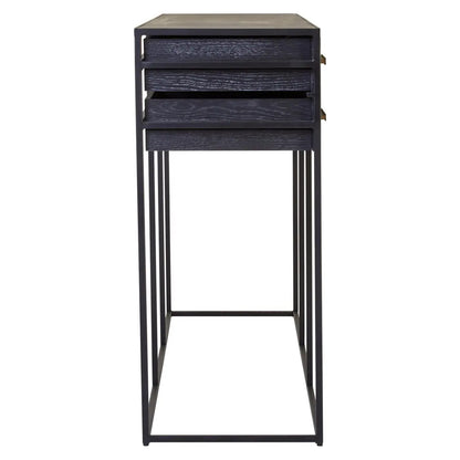 Judd Wooden Console Table With 6 Drawers In Black