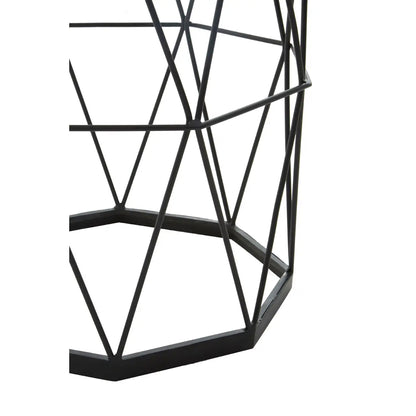 Shalimar Octagonal Marble Top Side Table With Black Frame