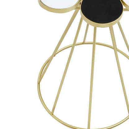 Jodie Wooden Petal End Table In Black And White