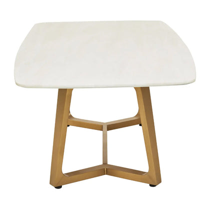 Moda White Marble Coffee Table With Brushed Gold Base