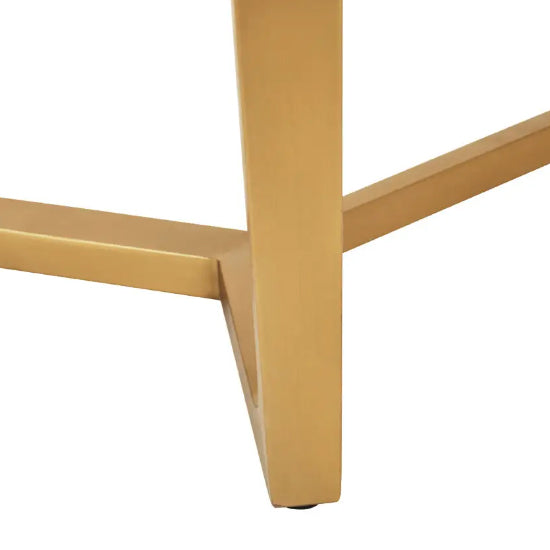 Moda White Marble Coffee Table With Brushed Gold Base