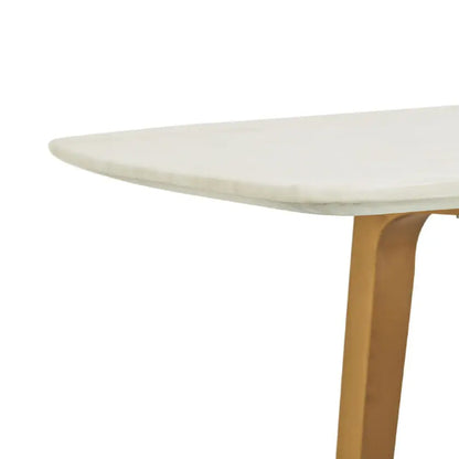 Moda White Marble Coffee Table With Brushed Gold Base