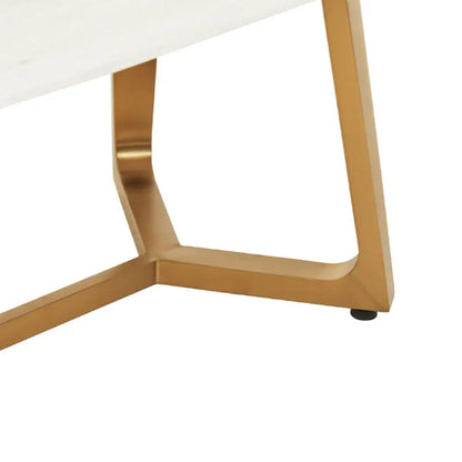 Moda White Marble Coffee Table With Brushed Gold Base