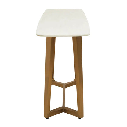 Moda White Marble Console Table With Brushed Gold Base