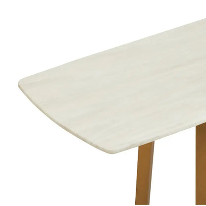 Moda White Marble Console Table With Brushed Gold Base