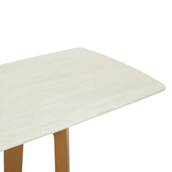 Moda White Marble Console Table With Brushed Gold Base