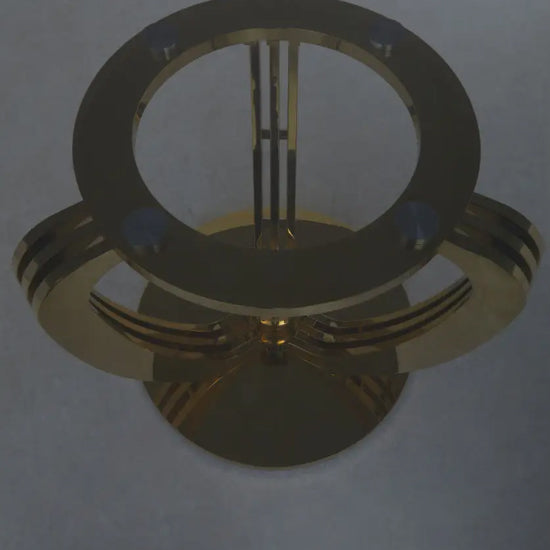 Moda Grey Tempered Glass Dining Table With Gold Stainless Steel Base