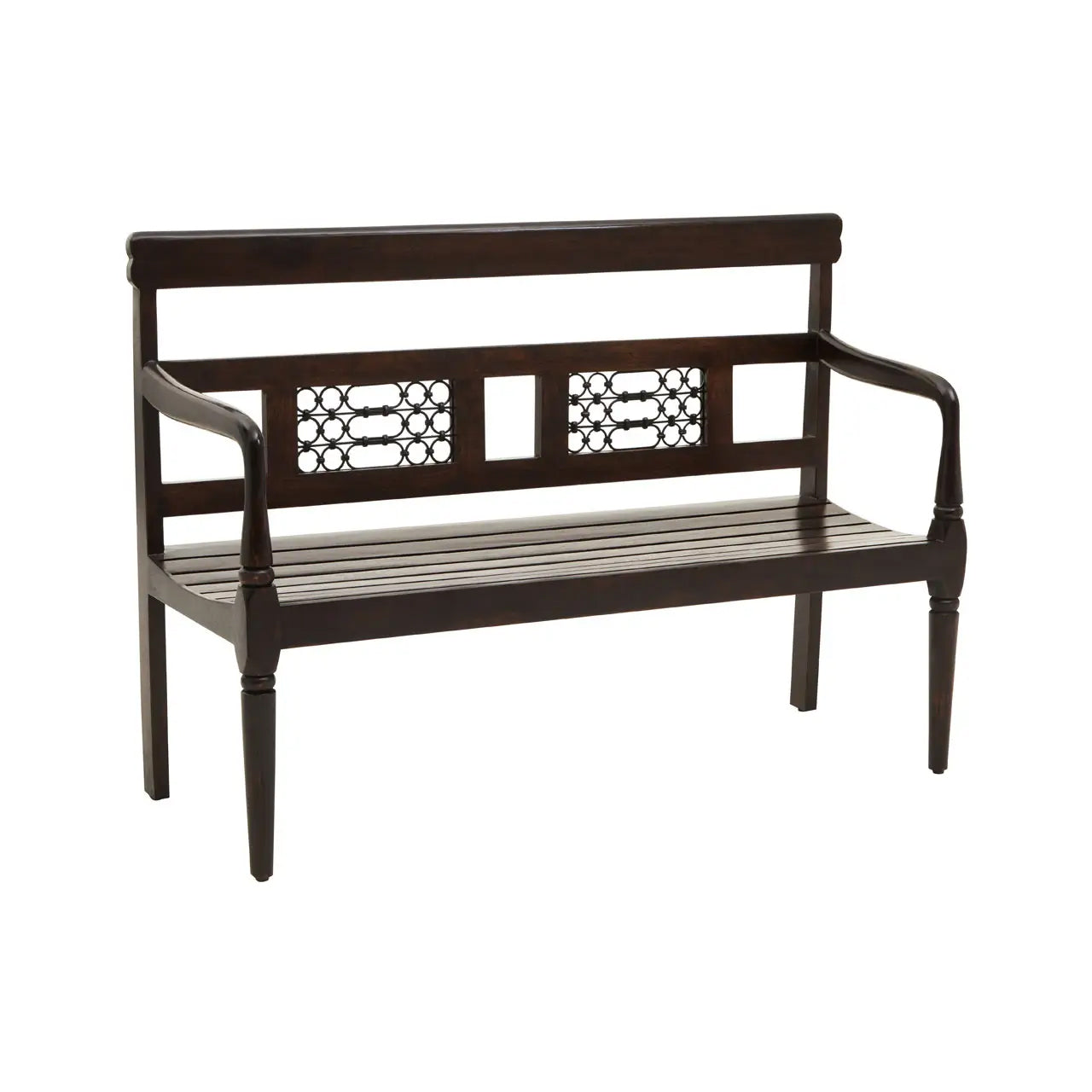 Srina Sheesham Wood Seating Bench In Dark Brown