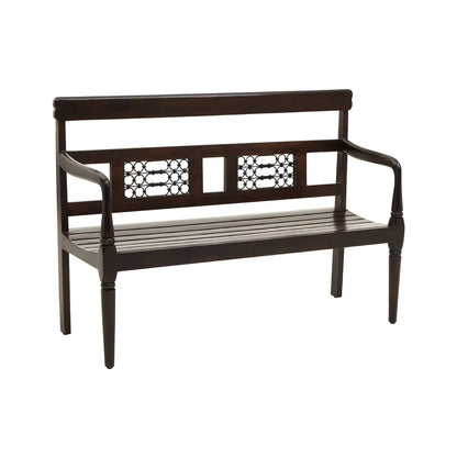 Srina Sheesham Wood Seating Bench In Dark Brown
