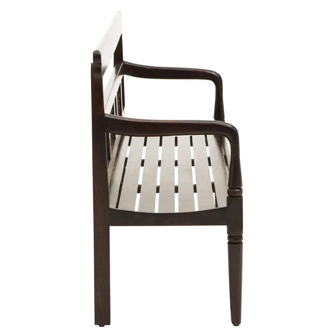 Srina Sheesham Wood Seating Bench In Dark Brown