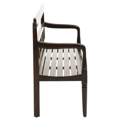 Srina Sheesham Wood Seating Bench In Dark Brown