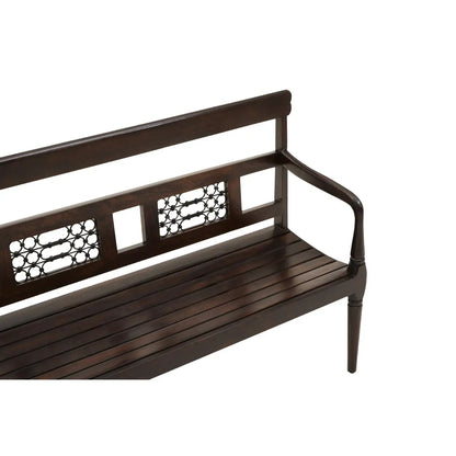 Srina Sheesham Wood Seating Bench In Dark Brown