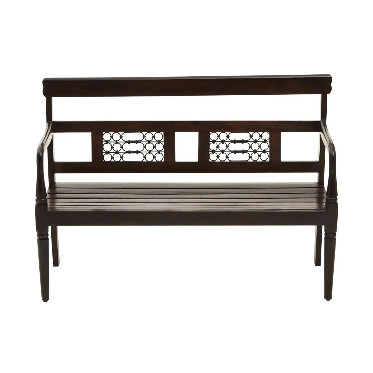 Srina Sheesham Wood Seating Bench In Dark Brown