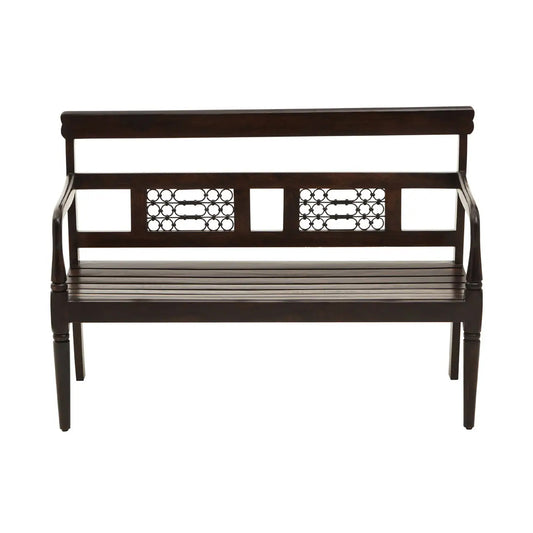 Srina Sheesham Wood Seating Bench In Dark Brown