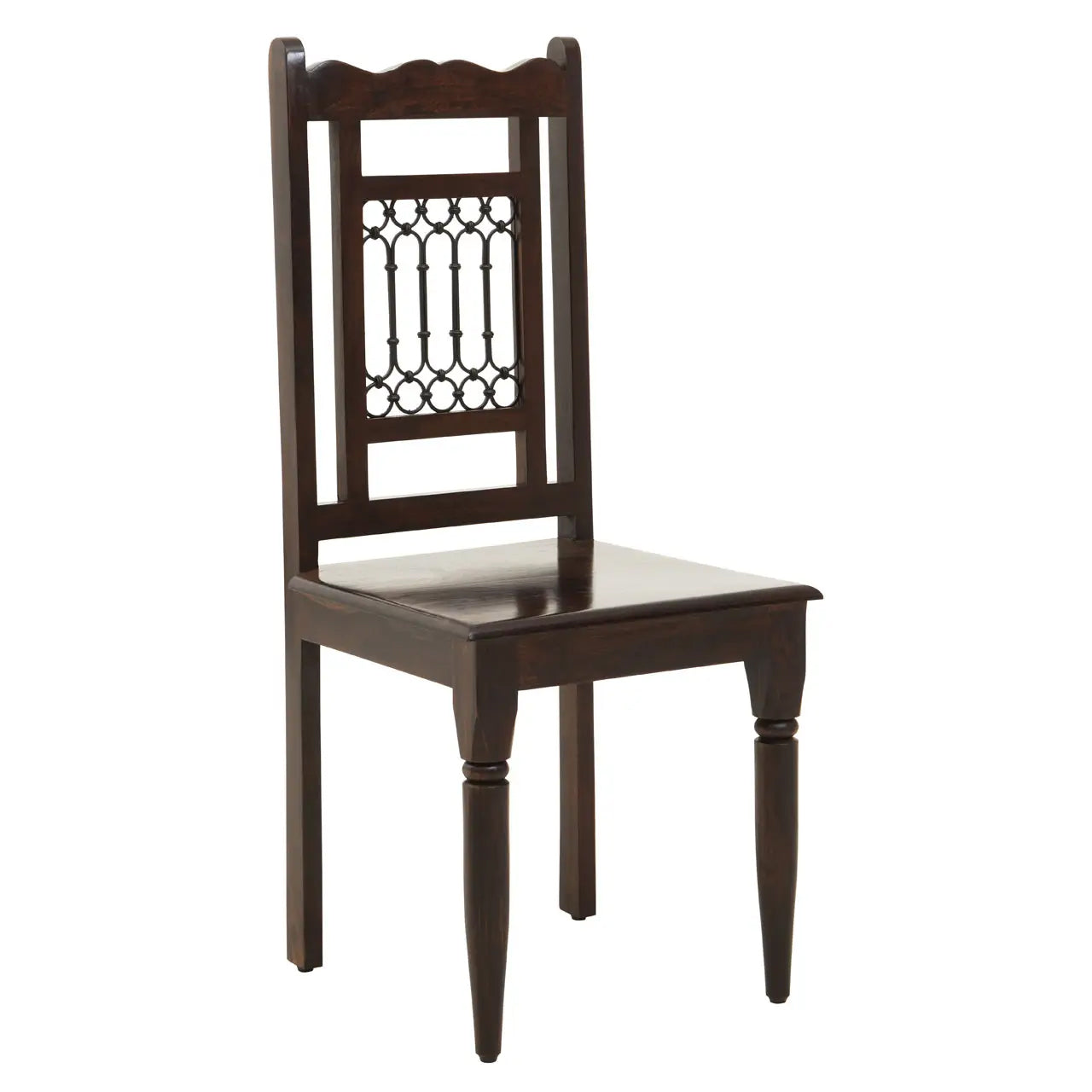 Srina Sheesham Wood Dining Chair In Dark Brown