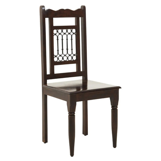 Srina Sheesham Wood Dining Chair In Dark Brown