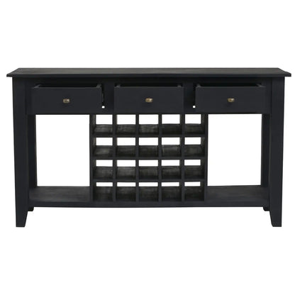 Fusion Wooden Wine Bottle Storage Console Table In Black