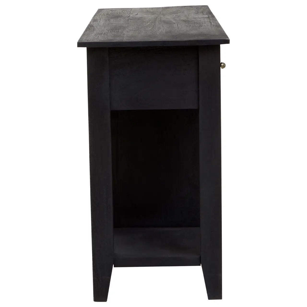 Fusion Wooden Wine Bottle Storage Console Table In Black