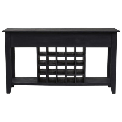 Fusion Wooden Wine Bottle Storage Console Table In Black
