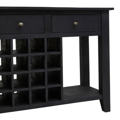 Fusion Wooden Wine Bottle Storage Console Table In Black