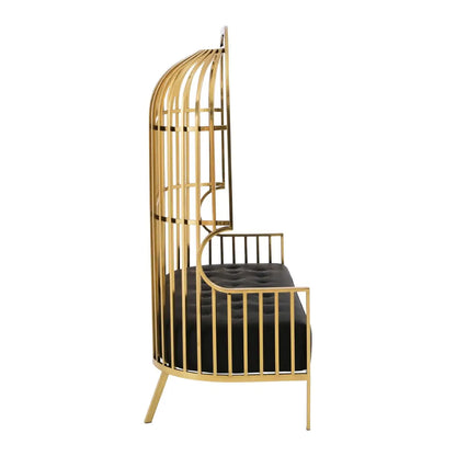 Eliza Dome Cage 2 Seater Sofa With Gold Stainless Steel Frame