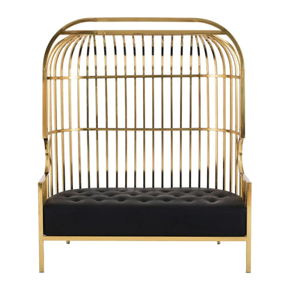 Eliza Dome Cage 2 Seater Sofa With Gold Stainless Steel Frame