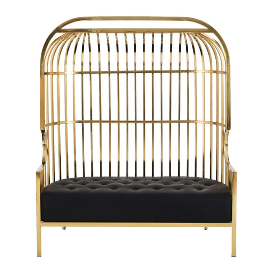Eliza Dome Cage 2 Seater Sofa With Gold Stainless Steel Frame