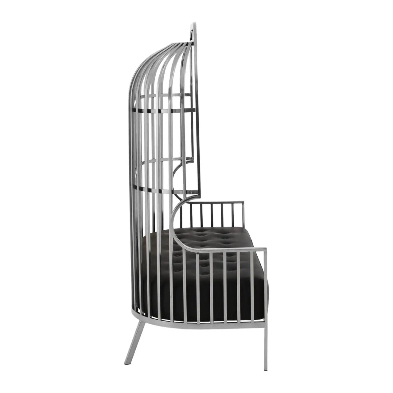 Eliza Dome Cage 2 Seater Sofa With Silver Stainless Steel Frame