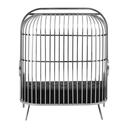 Eliza Dome Cage 2 Seater Sofa With Silver Stainless Steel Frame