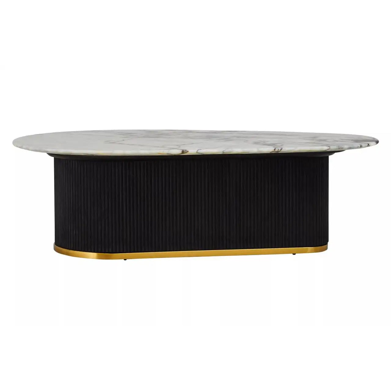 Doha Marble Coffee Table With Black Wooden Base
