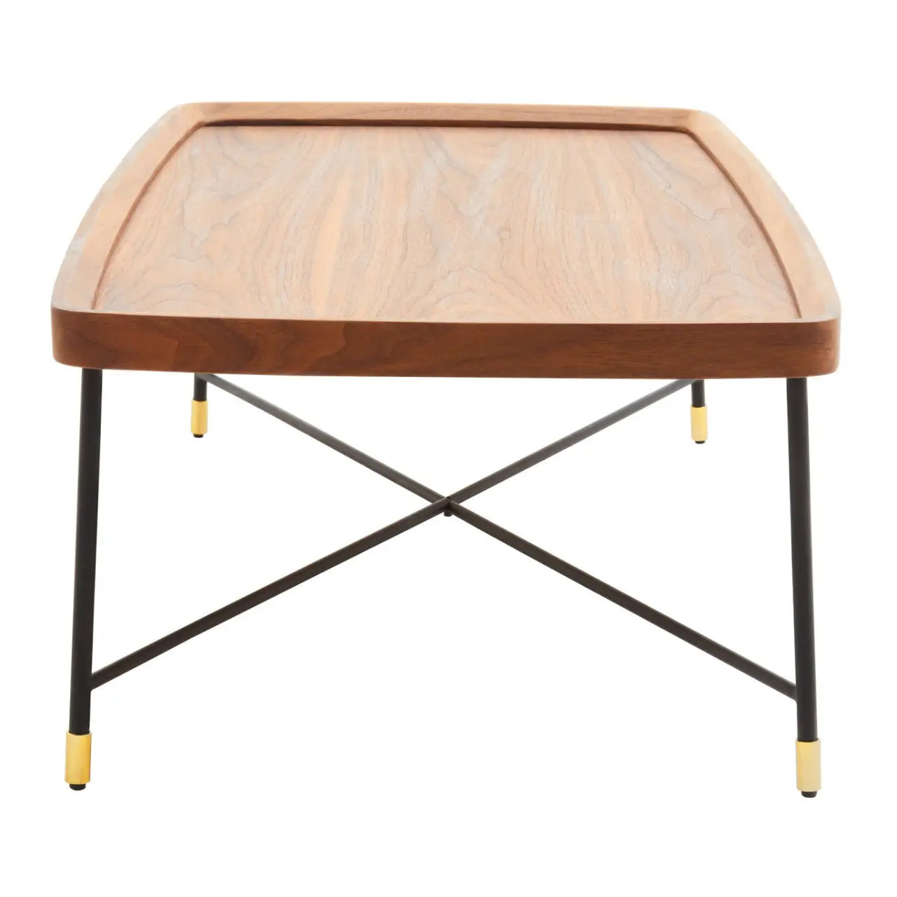 Doha Wooden Coffee Table With Cross Metal Legs