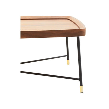 Doha Wooden Coffee Table With Cross Metal Legs