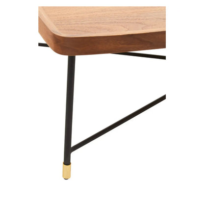 Doha Wooden Coffee Table With Cross Metal Legs