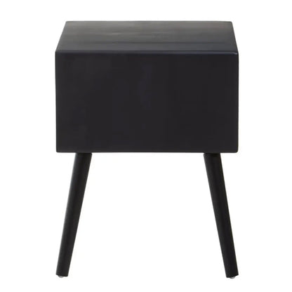 Cebu Wooden Side Table With 1 Drawer In Black