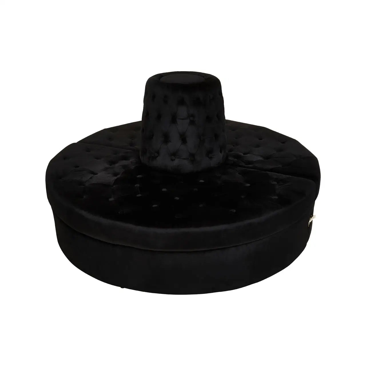 Hartford Round Velvet Tufted Sofa In Black