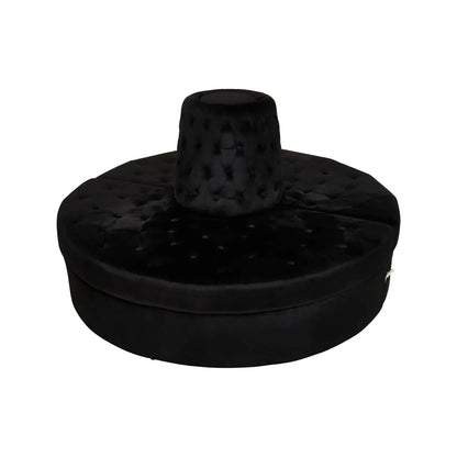 Hartford Round Velvet Tufted Sofa In Black