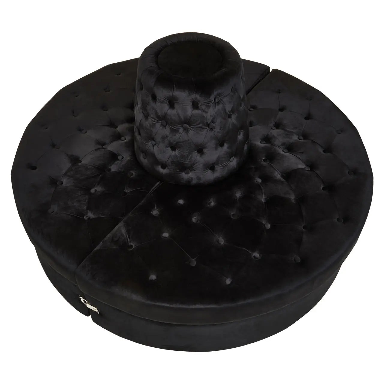 Hartford Round Velvet Tufted Sofa In Black
