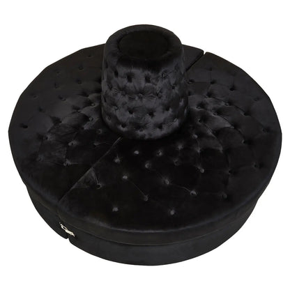 Hartford Round Velvet Tufted Sofa In Black