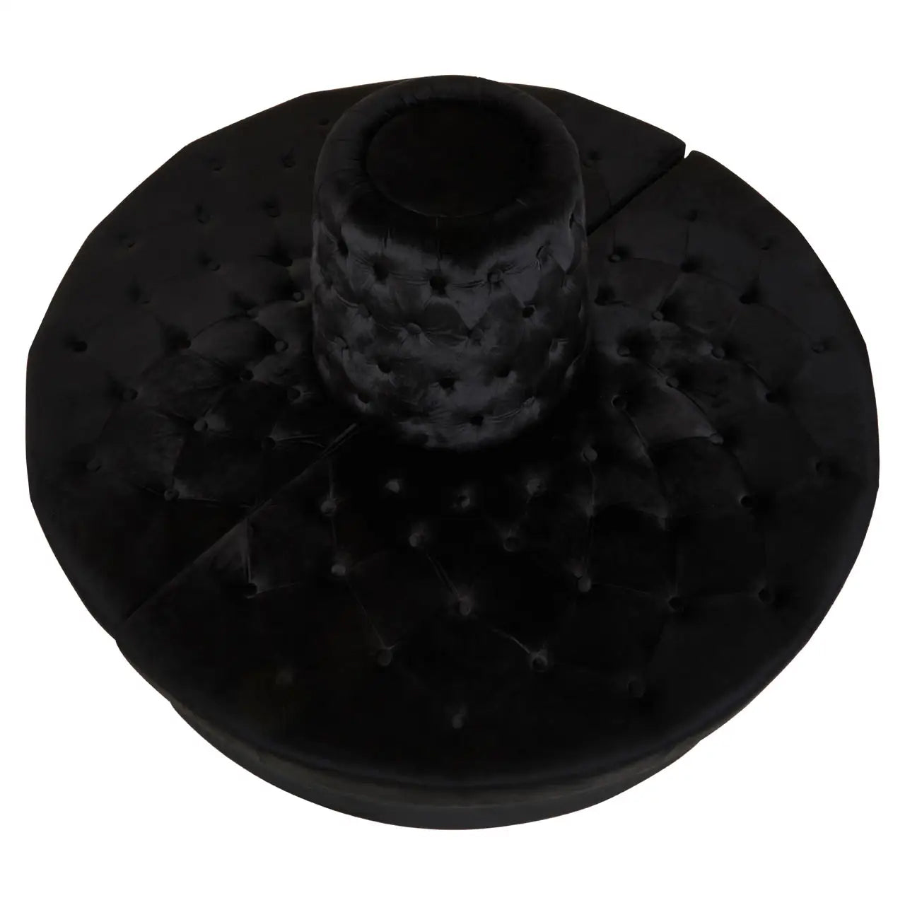 Hartford Round Velvet Tufted Sofa In Black