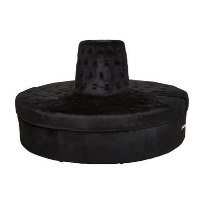 Hartford Round Velvet Tufted Sofa In Black