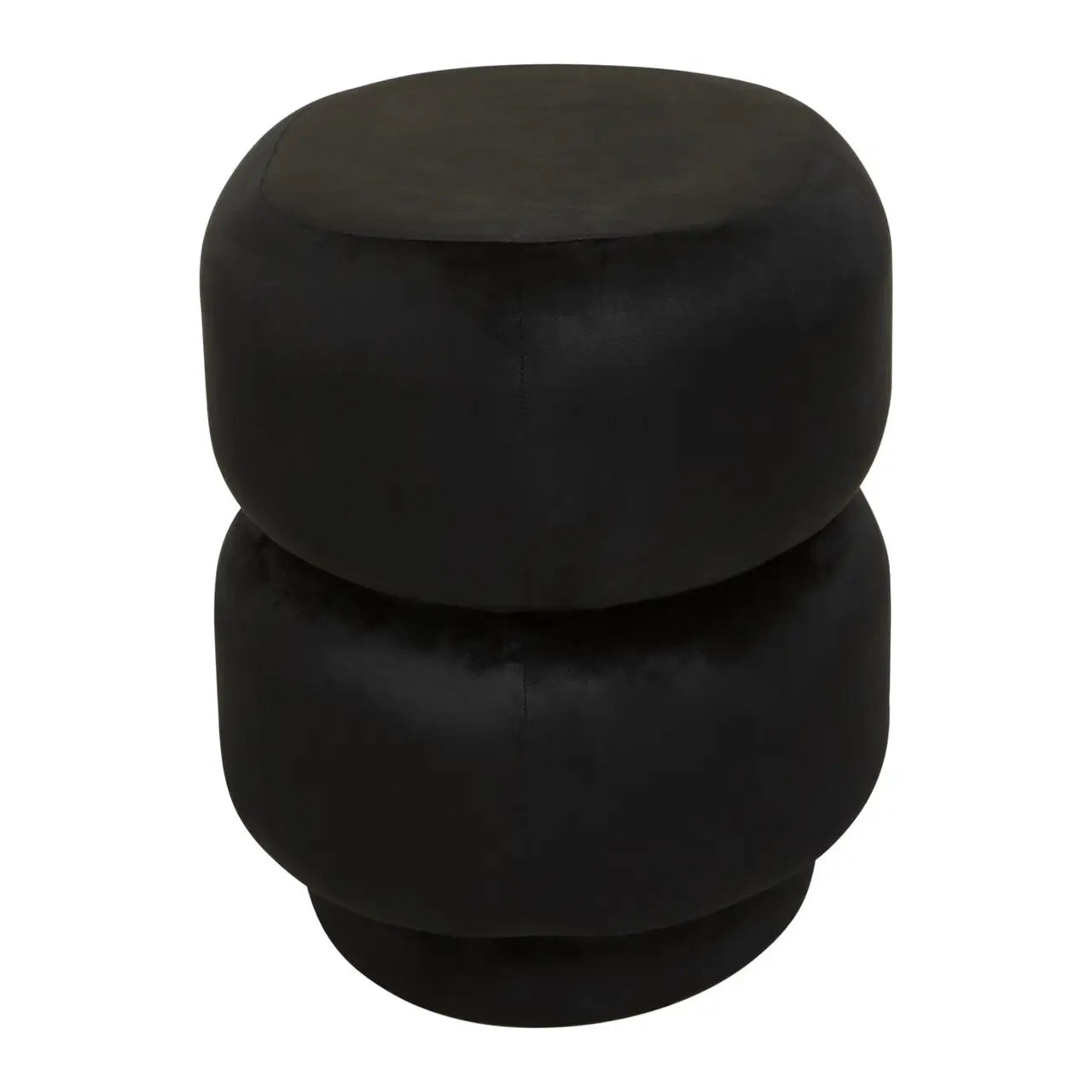 Hartford Round Velvet Stool In Black