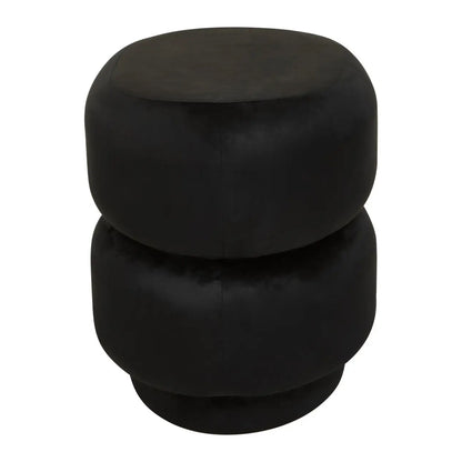 Hartford Round Velvet Stool In Black