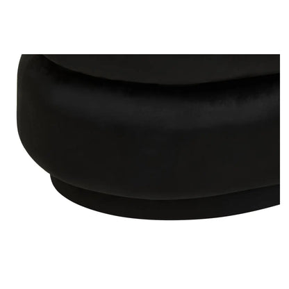 Hartford Round Velvet Stool In Black