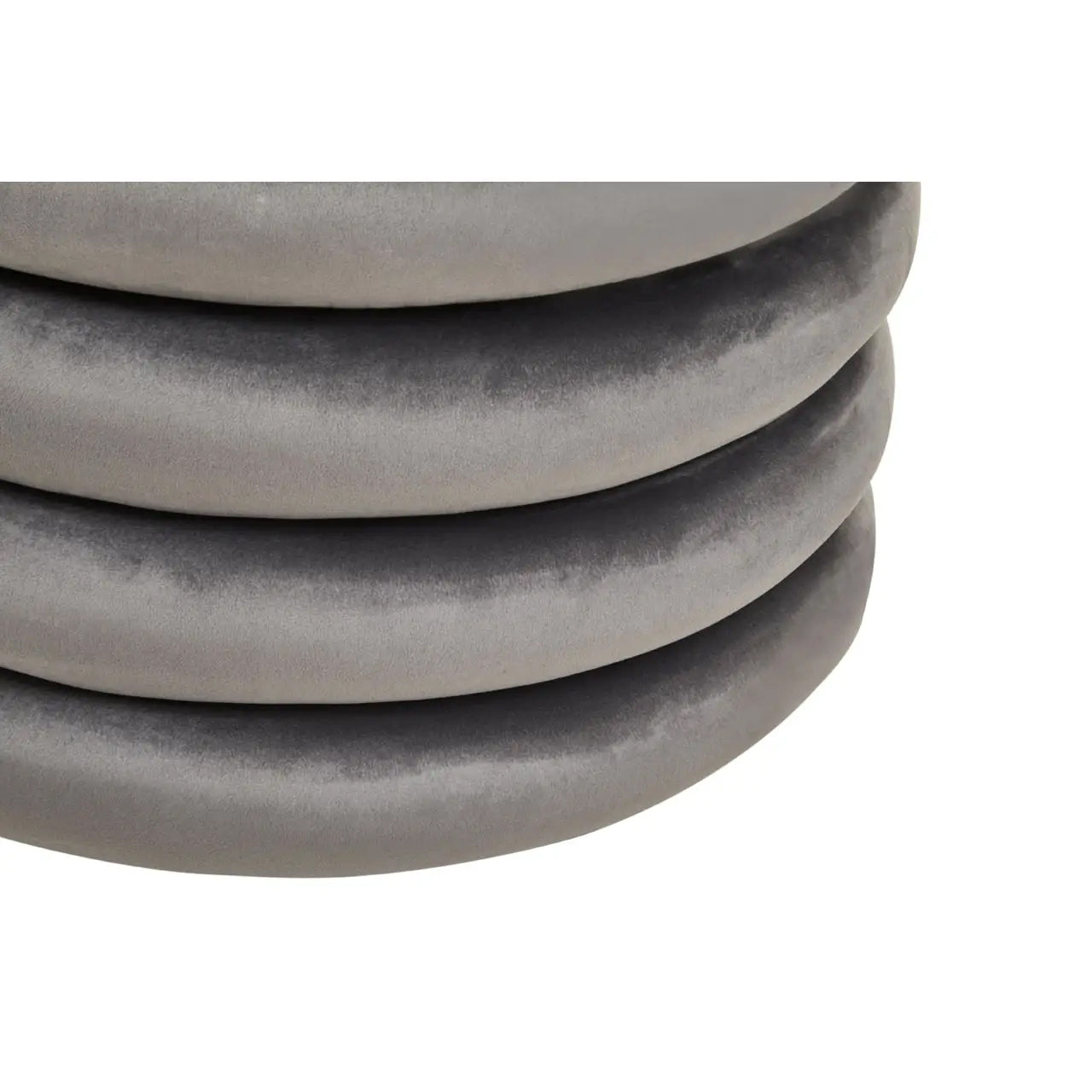 Hartford Round Velvet Stool In Grey
