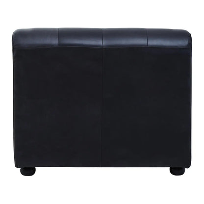 King Armless Distressed Leather Sofa Chair In Slate Grey