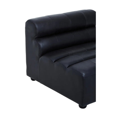 King Armless Distressed Leather Sofa Chair In Slate Grey