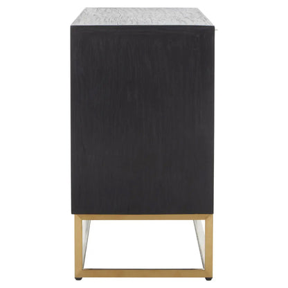 Siena Wooden Sideboard With 3 Door In Black And Brown Oak